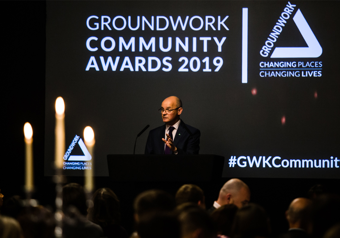 Graham Duxbury presenting at Groundwork Community Awards
